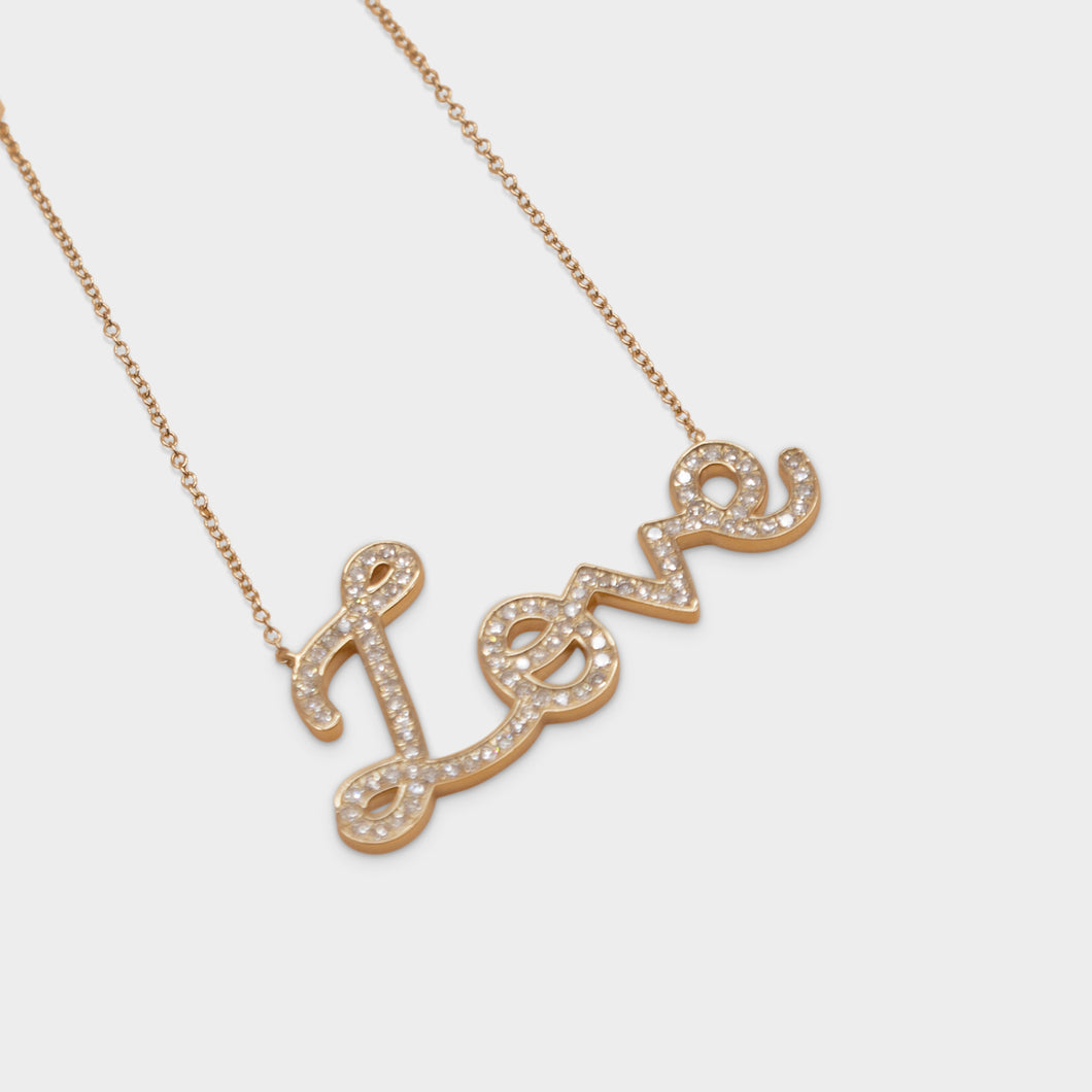 Love Necklace in Cursive Script