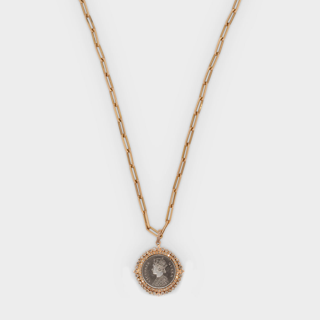 Rose Gold and Silver Coin Necklace