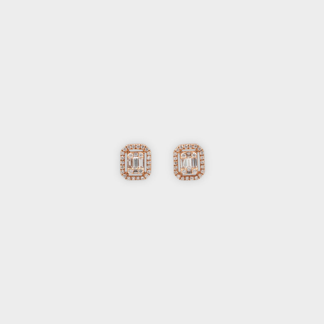 Diamond Rose Gold Stud Earring